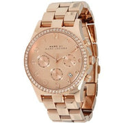  Shop Authentic Marc Jacobs Henry Chronograph Rose Gold Dial Rose Gold Steel Strap Watch for Women - MBM3118 - Luxxuri