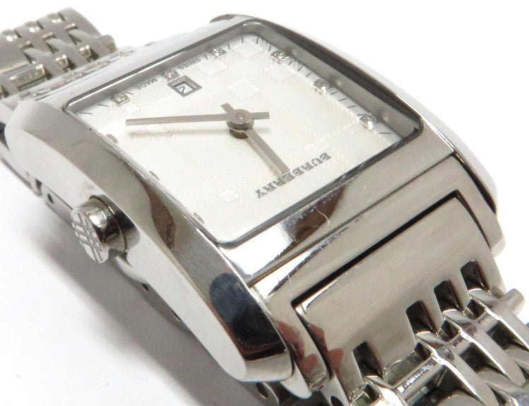  Shop Authentic Burberry Heritage Diamond White Dial Silver Stainless Steel Strap Watch for Women - BU1583 - Luxxuri