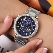  Shop Authentic Michael Kors Parker Chronograph Blue Dial Silver Steel Strap Watch for Women - MK6117 - Luxxuri