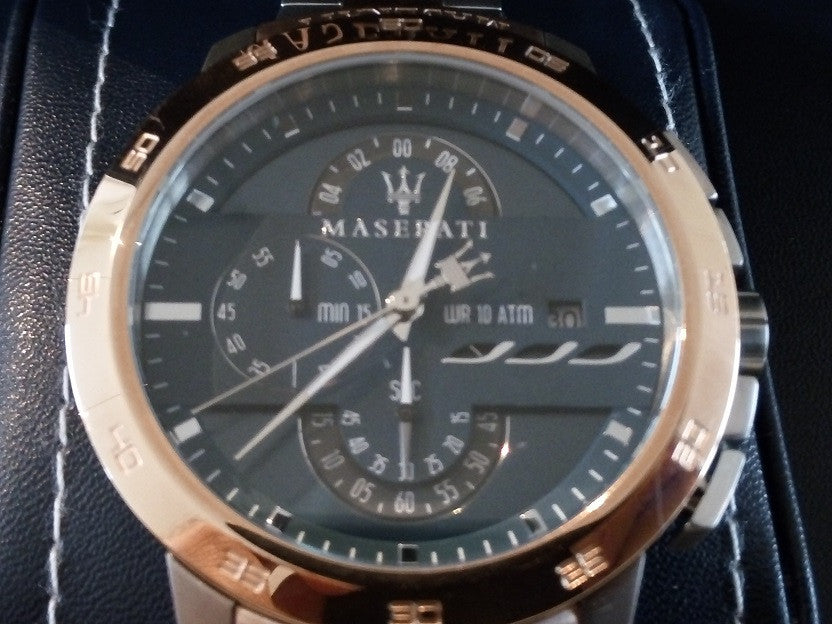  Shop Authentic Maserati Ingegno Chronograph Blue Dial Two Tone Steel Strap Watch for Men - R8873619002 - Luxxuri