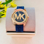  Shop Authentic Michael Kors Janelle Three Hand Blue Dial Blue Rubber Strap Watch For Women - MK7140 - Luxxuri