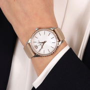  Shop Authentic Michael Kors Layton Mother of Pearl White Dial Brown Leather Strap Watch For Women - MK2910 - Luxxuri