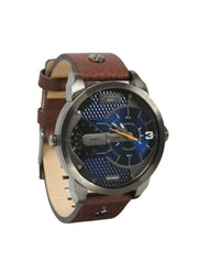  Shop Authentic Diesel Mini Daddy Analog Blue Dial Brown Leather Strap Watch For Men - DZ7339 - Luxxuri