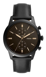  Shop Authentic Fossil Goodwin Chronograph Black Dial Black Leather Strap Watch for Men - FS5585 - Luxxuri