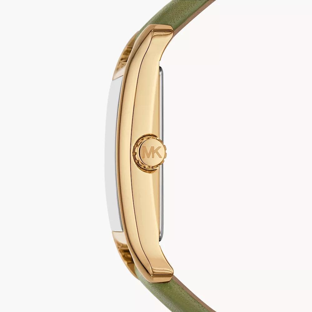  Shop Authentic Michael Kors Monroe Three-Hand Silver Dial Green Leather Strap Watch for Women - MKO1028 - Luxxuri