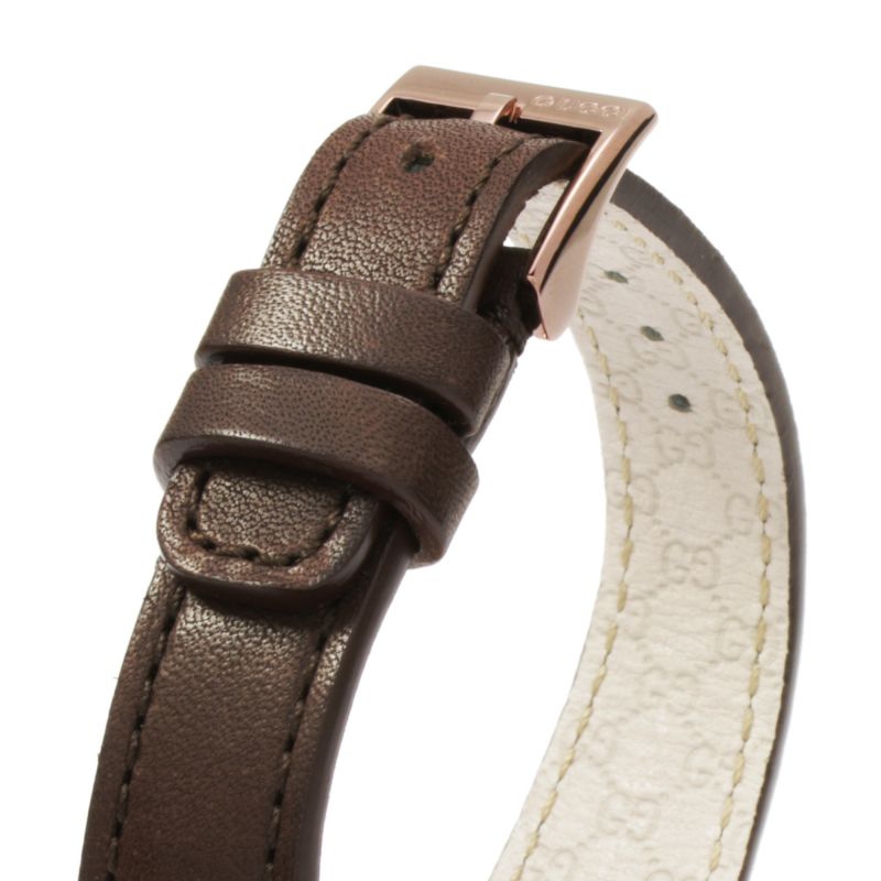  Shop Authentic Gucci G Interlocking Brown Dial Brown Leather Strap Watch For Women - YA133504 - Luxxuri