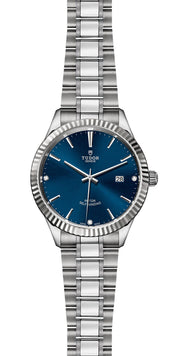  Shop Authentic Tudor Style Automatic Diamonds Blue Dial Silver Steel Strap Watch for Men - M12710-0017 - Luxxuri