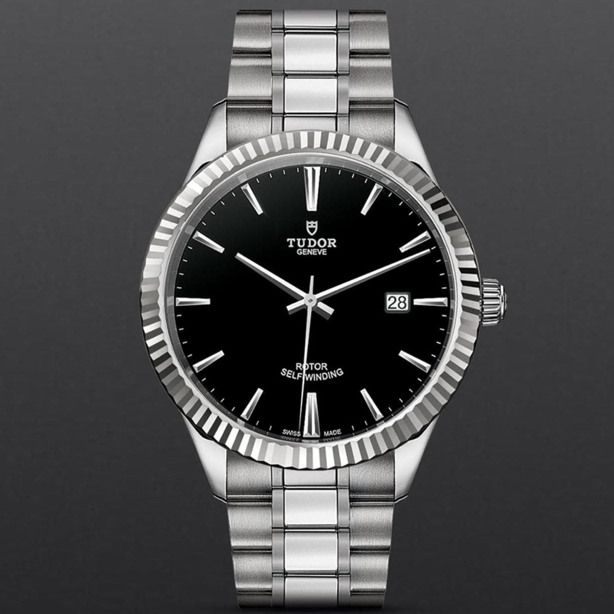  Shop Authentic Tudor Style Automatic Black Dial Silver Steel Strap Watch for Men - M12710-0003 - Luxxuri