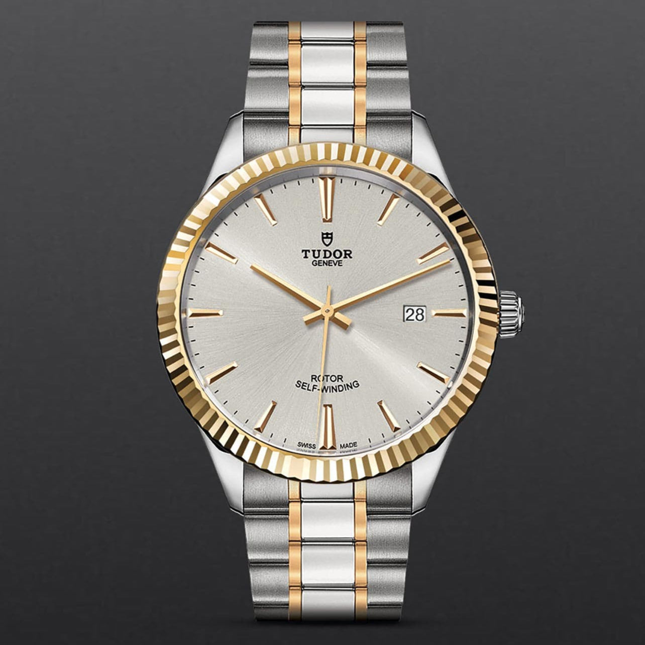  Shop Authentic Tudor Style Automatic Silver Dial Two Tone Steel Strap Watch for Men - M12713-0003 - Luxxuri