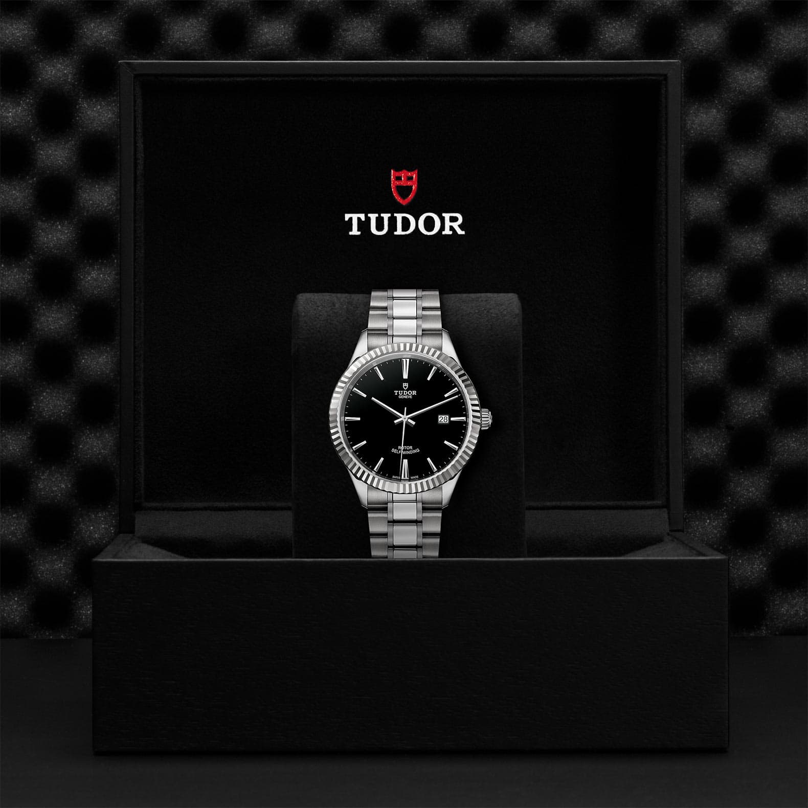  Shop Authentic Tudor Style Automatic Black Dial Silver Steel Strap Watch for Men - M12710-0003 - Luxxuri