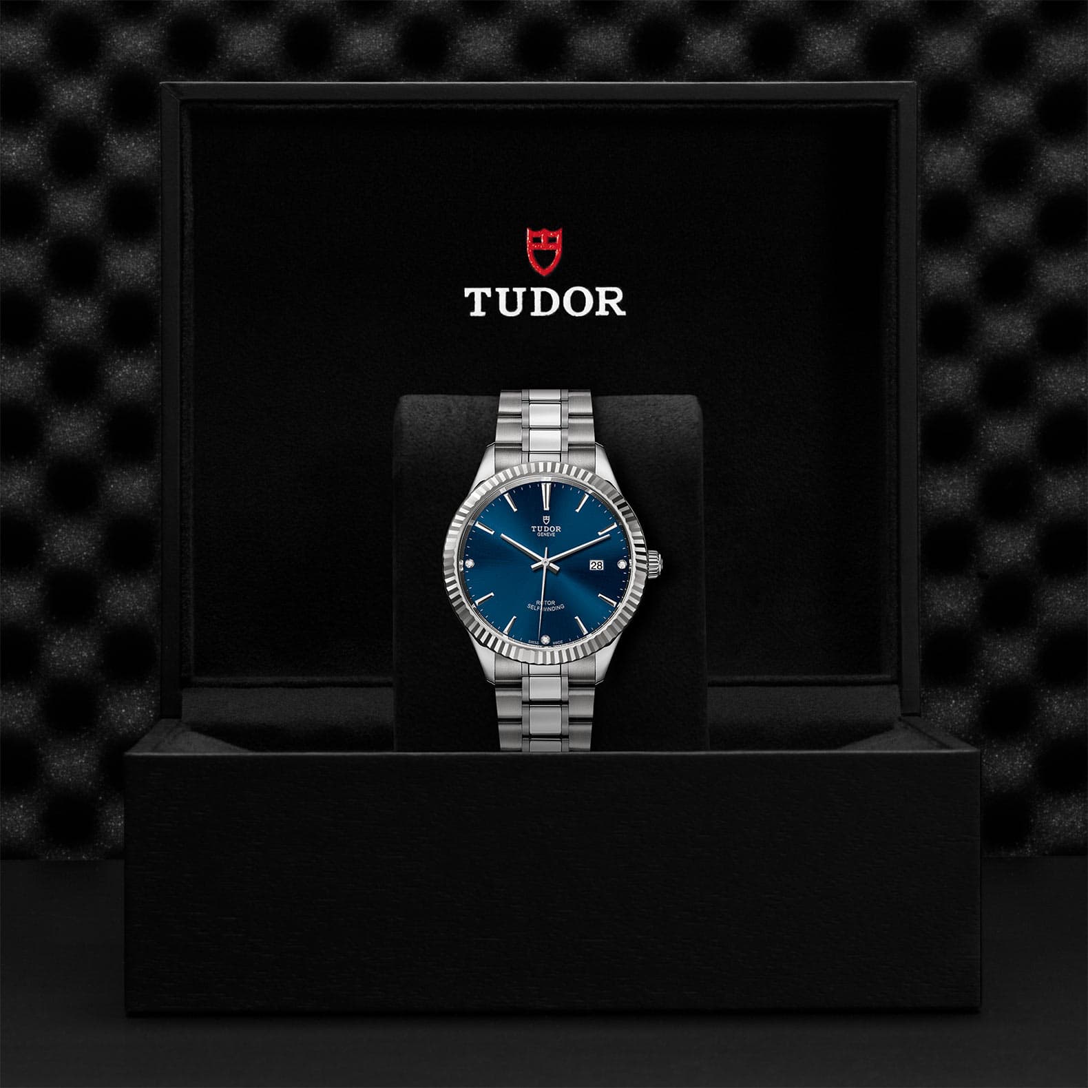  Shop Authentic Tudor Style Automatic Diamonds Blue Dial Silver Steel Strap Watch for Men - M12710-0017 - Luxxuri