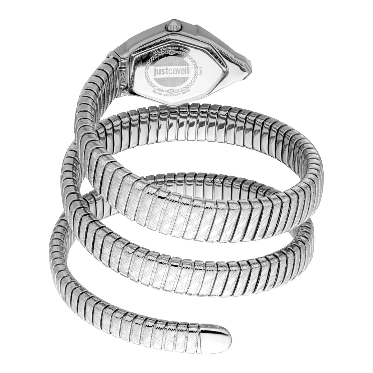 Just Cavalli Mesmerizing Blue Dial Silver Steel Strap Watch for Women - JC1L304M0015