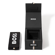 Hugo Boss Grand Prix Chronograph Black Dial Black Steel Strap Watch for Men - 1514298