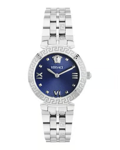  Shop Authentic Versace Daphnis Analog Blue Dial Silver Steel Strap Watch for Women - VEOCA0124 - Luxxuri