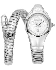 Just Cavalli Fiore Silver Dial Silver Steel Strap Watch for Women - JC1L354M0015