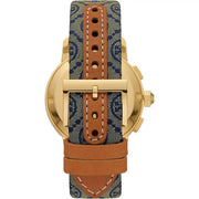 Tory Burch Classic Chronograph White Dial Grey Nylon Strap Watch for Women - TBW1035