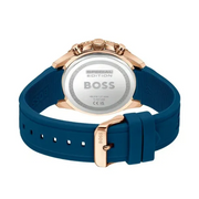 Hugo Boss Runner Chronograph Blue Dial Blue Silicone Strap Watch for Men - 1514169