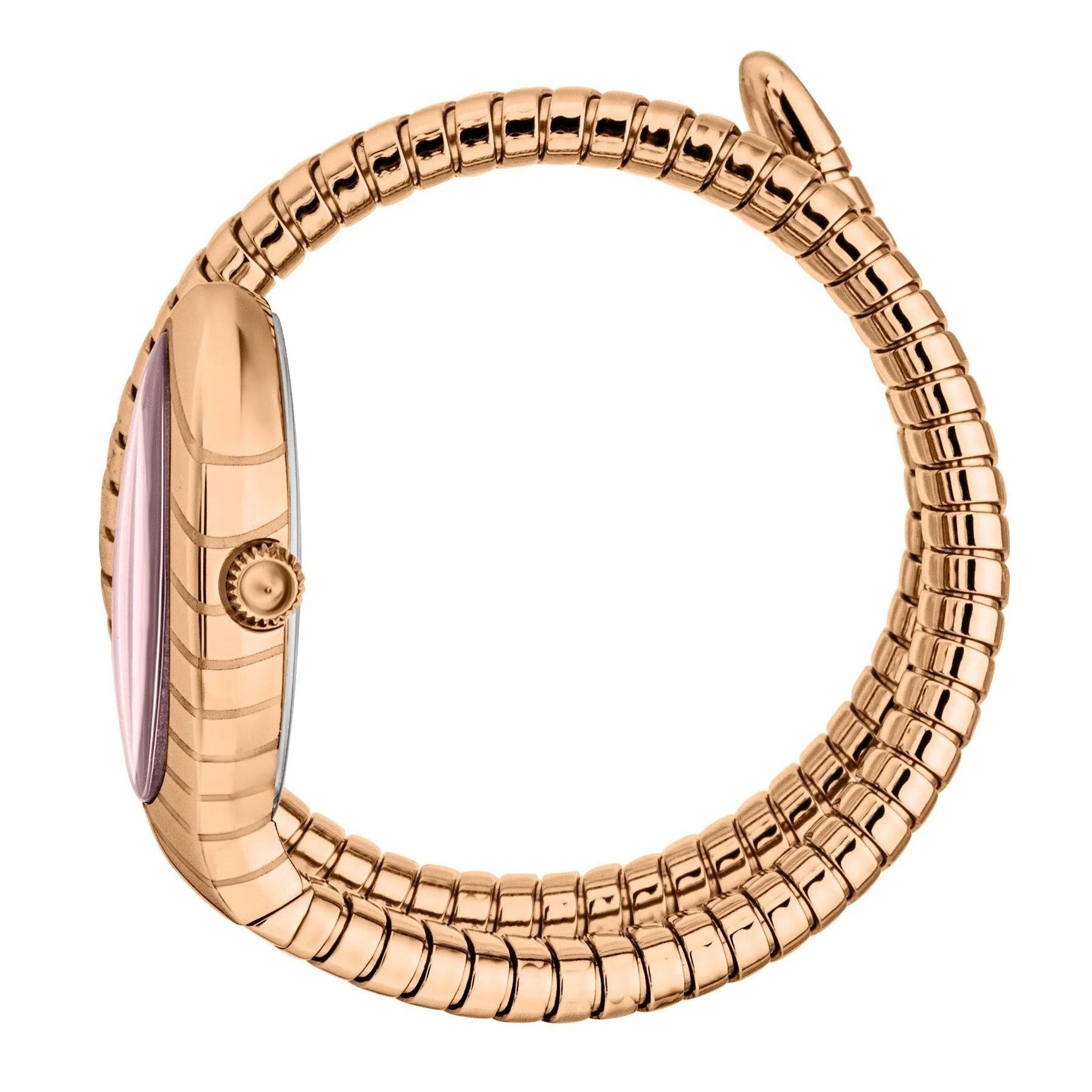 Just Cavalli Serpente Metallica White Dial Rose Gold Steel Strap Watch for Women - JC1L223M0045