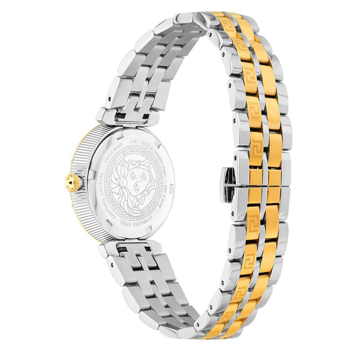  Shop Authentic Versace Daphnis Quartz Green Dial Two Tone Steel Strap Watch for Women - VEOCA0424 - Luxxuri