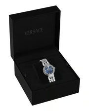  Shop Authentic Versace Daphnis Analog Blue Dial Silver Steel Strap Watch for Women - VEOCA0124 - Luxxuri