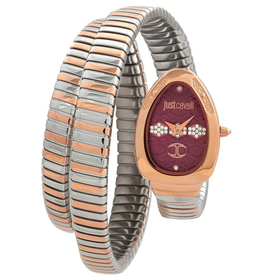 Just Cavalli Cosenza Red Dial Two Tone Steel Strap Watch for Women - JC1L232M0065