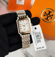 Tory Burch Robinson White Dial Two Tone Steel Strap Watch for Women - TBW1509