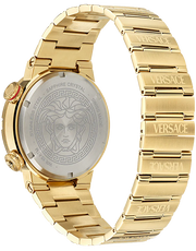  Shop Authentic Versace Greca Logo Quartz Black Dial Gold Steel Strap Watch for Men - VE8G00624 - Luxxuri