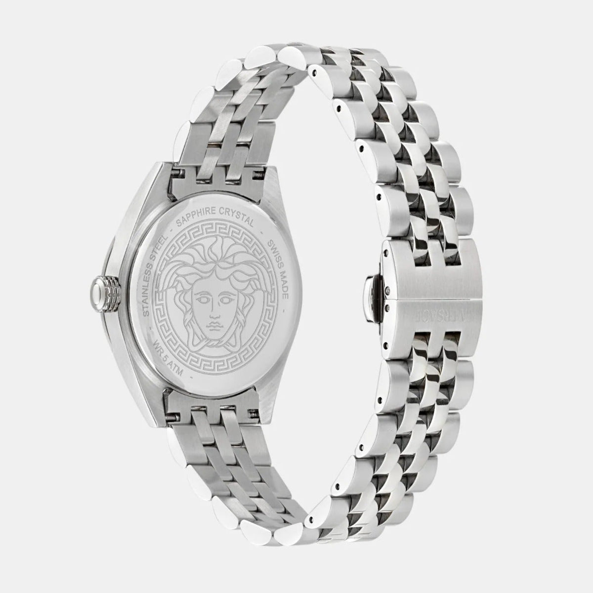  Shop Authentic Versace V-Code Analog Blue Dial Silver Steel Strap Watch for Women - VE8I00324 - Luxxuri