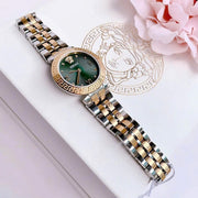  Shop Authentic Versace Daphnis Quartz Green Dial Two Tone Steel Strap Watch for Women - VEOCA0424 - Luxxuri