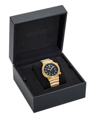  Shop Authentic Versace Greca Logo Quartz Black Dial Gold Steel Strap Watch for Men - VE8G00624 - Luxxuri