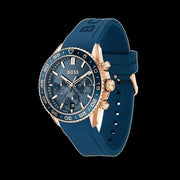 Hugo Boss Runner Chronograph Blue Dial Blue Silicone Strap Watch for Men - 1514169