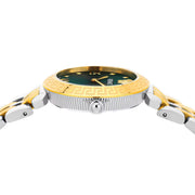  Shop Authentic Versace Daphnis Quartz Green Dial Two Tone Steel Strap Watch for Women - VEOCA0424 - Luxxuri