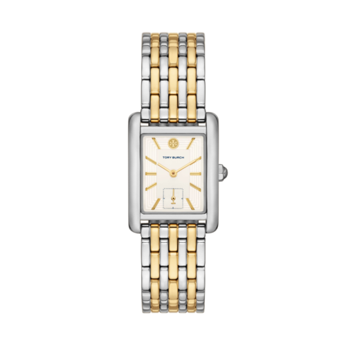 Tory Burch Eleanor White Dial Two Tone Steel Strap Watch for Women - TBW1070