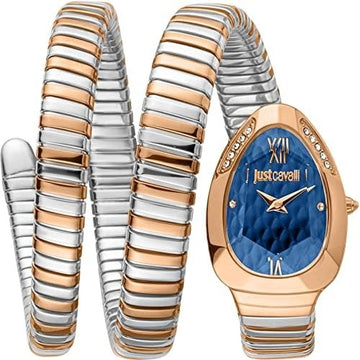 Just Cavalli Serpente Metallica Blue Dial Two Tone Steel Strap Watch for Women - JC1L224M0095