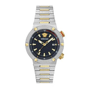  Shop Authentic Versace Greca Logo Diver Quartz Black Dial Two Tone Steel Strap Watch for Men - VE8G00424 - Luxxuri