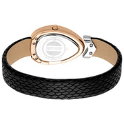 Just Cavalli Diversa Snake Silver Dial Black Leather Strap Watch for Women - JC1L321L0065