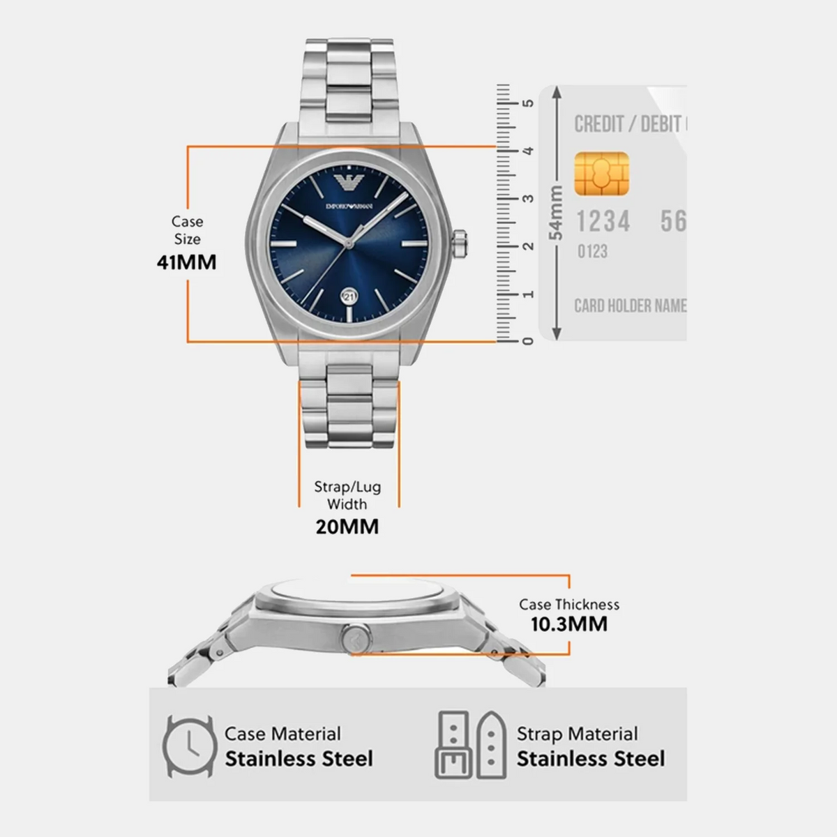  Shop Authentic Emporio Armani Frederico Analog Blue Dial Silver Steel Strap Watch for Men - AR11620 - Luxxuri