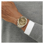 Hugo Boss Grand Prix Chronograph Green Dial Two Tone Steel Strap Watch for Men - 1514227