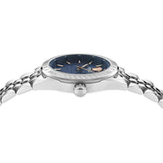  Shop Authentic Versace V-Code Analog Blue Dial Silver Steel Strap Watch for Women - VE8I00324 - Luxxuri