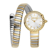 Just Cavalli Enchanting Silver Dial Two Tone Steel Strap Watch for Women - JC1L301M0065