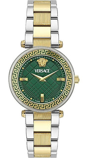  Shop Authentic Versace Reve Analog Green Dial Two Tone Steel Strap Watch for Women - VE8B00524 - Luxxuri