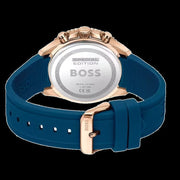 Hugo Boss Runner Chronograph Blue Dial Blue Silicone Strap Watch for Men - 1514169