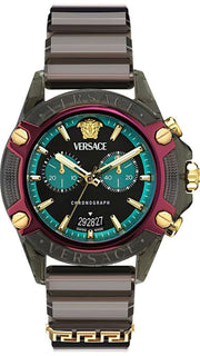  Shop Authentic Versace Icon Active Chronograph Black Dial Black Rubber Strap Unisex Watch - VE8P00224 - Luxxuri