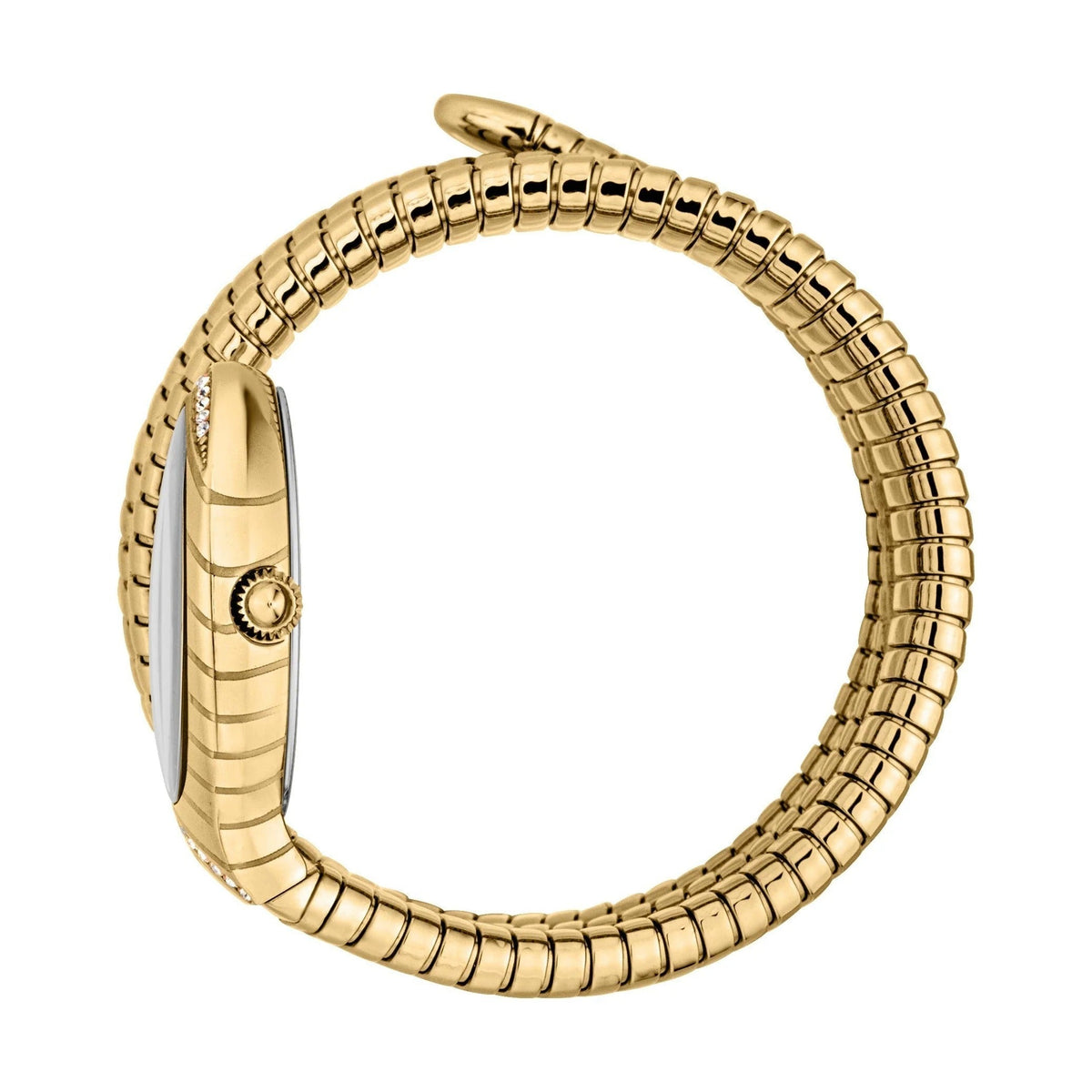 Just Cavalli Serpente Metallica White Dial Gold Steel Strap Watch for Women - JC1L223M0025