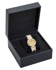  Shop Authentic Versace Reve Analog Gold Dial Two Tone Steel Strap Watch for Women - VE8B00324 - Luxxuri