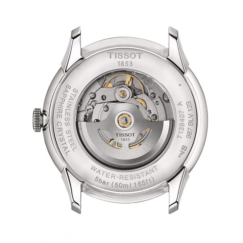 Tissot Chemin des Tourelles Automatic Powermatic 80 Blue Dial Brown Leather Strap Watch for Men - T139.407.16.041.00