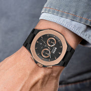  Shop Authentic Hugo Boss Taper Chronograph Black Dial Black Leather Strap Watch for Men - 1514089 - Luxxuri