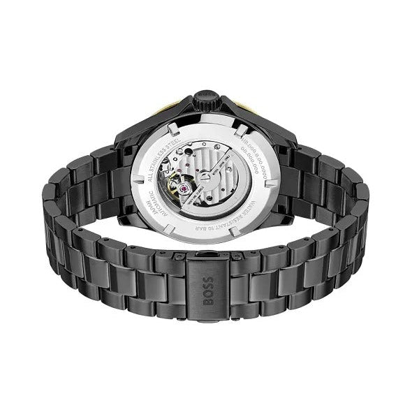  Shop Authentic Hugo Boss Troper Chronograph Automatic Black Dial Black Steel Strap Watch for Men - 1514203 - Luxxuri