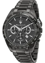 Maserati Traguardo Limited Edition Chronograph Black Dial Black Steel Strap Watch for Men - R8873612045