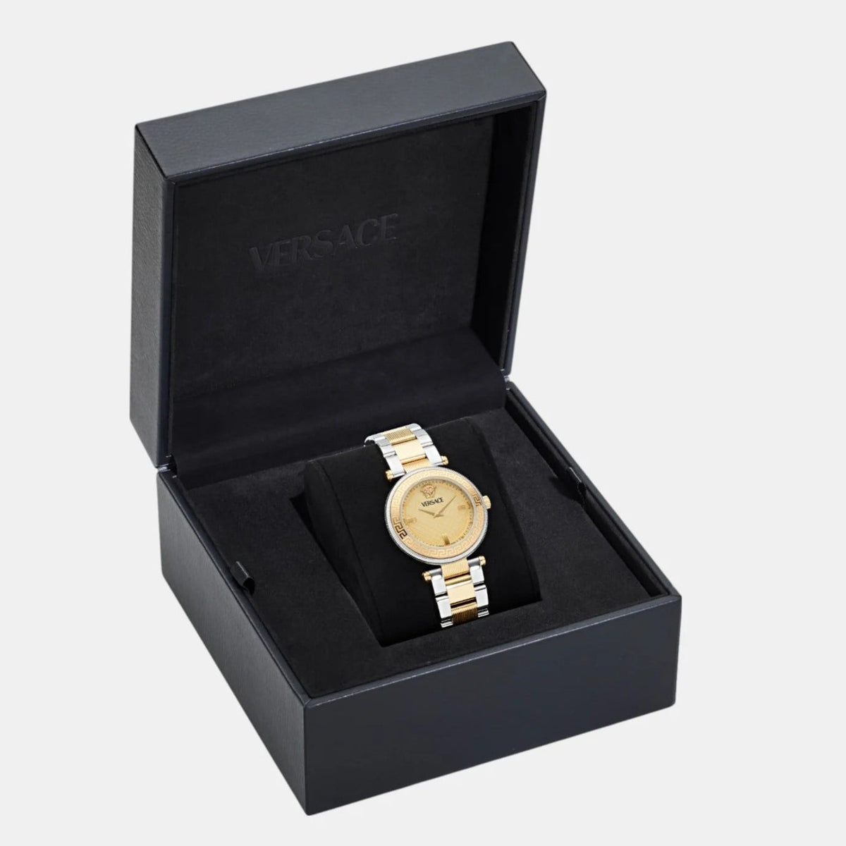  Shop Authentic Versace Reve Analog Gold Dial Two Tone Steel Strap Watch for Women - VE8B00324 - Luxxuri